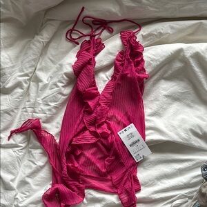 Elegant Pink Ruffled Top